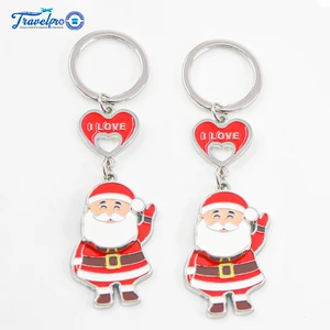 Custom Design Christmas Snowman Zinc Alloy Metal Silk Screen Printed Fashion Trend Souvenir Keychain Promotion Gift