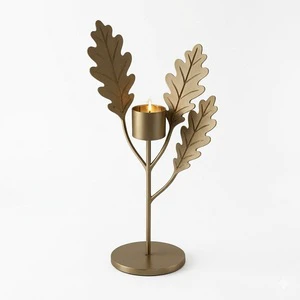 European Style Leaves Surrounding a Central Candle Cup Holder for Table Centerpieces for Wedding Anniversary Party
