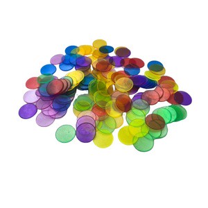 19mm Transparent Plastic Bingo Chips 300Pcs Colorful Game Counters Poker Chips Hot Selling Party Game Accessories