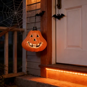 Battery Operated Waterproof Portable Plastic Pumpkin Light Halloween Decor for Outdoor Use Non-Toxic Reusable Biodegradable