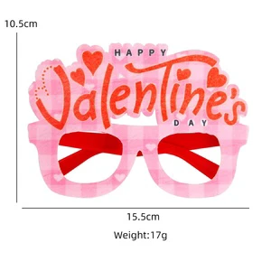 DAMAI Wholesale Valentine's Day Party Glasses Heart with Love You Gold Star Romantic Red Nonwoven & Plastic
