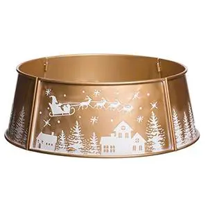 Santa and Sleigh Festive Christmas Tree Stand Decor
