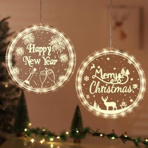 Christmas Window Lights Decorations Large-Battery Operated Led Christmas Light for Outdoor Indoor Decorations Hanging 3D Lights