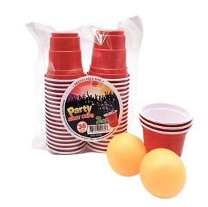 Customizable 2oz Red Mini Size Cup Plastic Cups for Party for Beer Pong & Reusable Party Game Supplies Kits