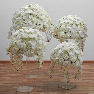 New Phalaenopsis Hydrangea Rose Ball Wedding Stage Table Layout Decoration Simulated Wedding Centerpieces Table Decorations