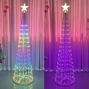 LED Christmas Decorative Lights Iridescent Christmas Tree Shape Window Holiday Scene Atmosphere Creative Arrangement