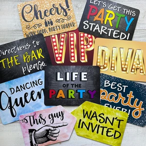 High Density Selfie Props Mugshot Sign Custom Die Cutting Plastic Sheet Realistic Pvc Props Board for Wedding Party Decoration