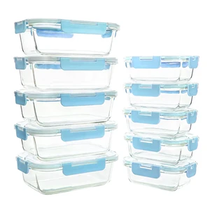 5,10 Pack Glass Food Storage Containers, Glass Meal Prep Containers With Lids Leak Proof, Microwave & Freezer Safe