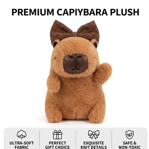 Wholesale 8-Inch 20cm Capybara with Bow Plush Toy Claw Machine Capybara Dolls Wedding Toss Gifts Event Party Favors