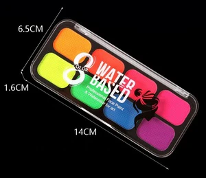 8 Colors UV Neon Water Activated Eyeliner Palette Glow in Dark Face Paint Kit Christmas Halloween Party Body Painting Supplies