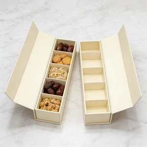 Custom Logo Color Embossing Recycled Cardboard Magnetic Close Food Ramadan Chocolate Cookie Gift Elegant Packaging Paper Boxes
