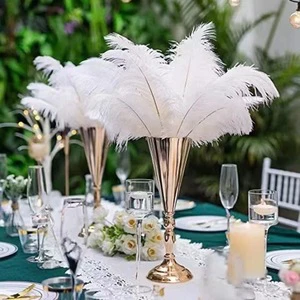 Wholesale Wedding Decor Gold Flower Stand Modern Wedding Table Centerpieces Vase Wedding Party Table Centerpieces Road Lead