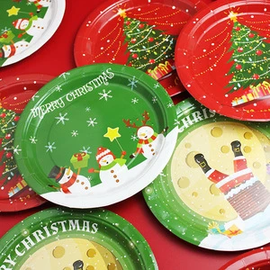 Custom Christmas Disposable Tableware Wholesale Party Supplies Accessories-Paper Plates