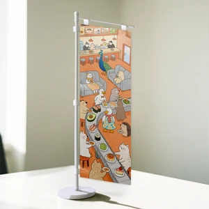 Custom Japanese Anime Double Sided Nobori Banner Flag Stand Pole Tent Bracket Outdoor Customized Digital Printed Table Flag