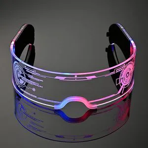 Cyberpunk LED Visor Glasses BACK to FUTURE Future Design Sense Party Glasses with 7 Color Changes
