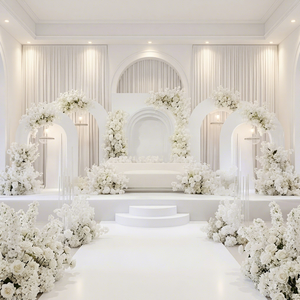 Wedding Party Decorations 3D White Door Shape Arch Acrylic Wedding Ceremony Stage Backdrops for Events