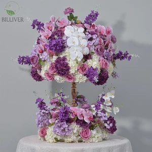 New Purple Simulation Flower Wedding Table Decoration Arrangement Wedding Decoration Center Table Flower