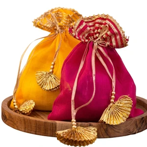 Traditional Women's Indian potlis pouches for bridesmaid Multi-Colour for Wedding pooja Gifting Indian party favors Eid favors