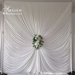 New Wedding Wall Decoration Custom Designs Luxury White Wedding Backdrop Curtain