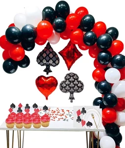 Casino Party Decoration Supplies Set Casino Balloon Garland Kit for Las Vegas Themed Parties Casino Night Poker Events SET908