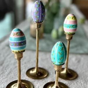 Hand-painted Wooden Religious Easter Eggs Traditional Vietnamese Easter Decorations Upon Request