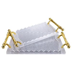 Ourwarm Ramadan Mubarak Party Supplies Ramadan Rectangular Food Serving Tray Set