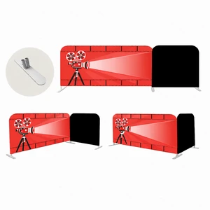 Reusable Tension Fabric Backdrop Crowd Control Banner Stand with Custom Printed Fabric for Events and Exhibitions