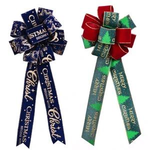 Yama Ribbon 38/63MM Custom Wholesale Christmas Ribbons Wired Ribbon Bows for Wreaths and Door Decorations