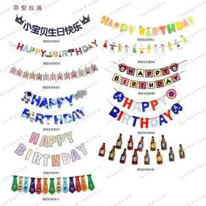 Background Decoration Colorful Banner Happy Birthday Banner
