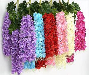 HT-1Wholesale High Quality Wisteria Artificial Flower Wisteria Hanging Flowers Wisteria Vine for Wedding Flowers Decoration