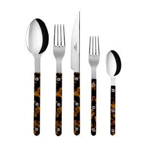 Stainless Steel Silverware Luxury Flatware Set with Unique Black Handle Design Luxury Cutlery Set for Restaurant Wedding Hote