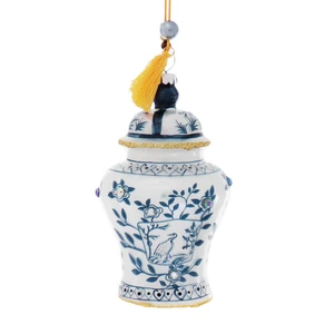 MRS Glass Blue and White Chinese Ornaments For Christmas Decorations Christmas Ornaments