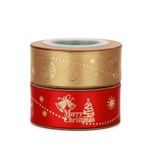 100 Yards Christmas Ribbon for Gift Wrapping 1 Inch Christmas Satin Ribbon for Crafts DIY Holiday Christmas Decorations