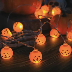 New Product Halloween Pumpkin Lantern String LED Battery Box Flashlight Ghost Festival Halloween bar Decoration Lantern