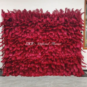 Factory Wholesale Cheap High Density Silk Floral Walls Artificial Red Cloth Backdrop Eco-Friendly Customizable Wedding Decor