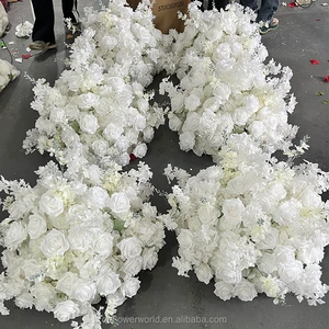 Customized White Cherry Blossom Flowers Table Centerpiece Artificial Rose Flower Ball Silk Flowers for Wedding Decor
