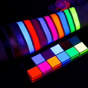 Halloween Party Waterproof Vegan Face Oil Neon Painting Kit Professional Body Makeup 12 Colors Tattoo Face Body Paint