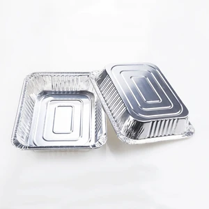 CB60 3100ml Food Packaging Container Takeaway Tin Box Food Foil Tray Baking Roasting Silver Aluminium Foil Half Size Steam Pan