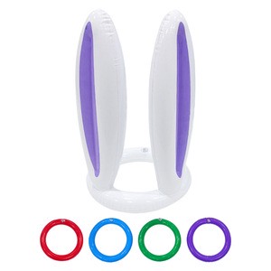 Hot Sell Easter Colorful Cute Animal Bunny Rabbit Ear Gift Inflatable Ring Toss Party Game Toy for Kids
