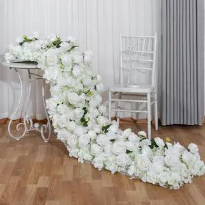 Hot Sale Cheap Baby Shower Wedding Decoration Floral Aisle Artificial Silk Flowers Row Table Runner Arch Flower