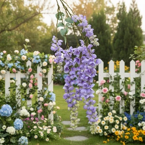 JMS007 Large Silk Artificial Wisteria Flower Hanging Decoration for Wedding Ceiling Hotel Wall for Event and Party Arrangement