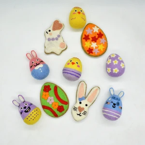Handcrafted Felt Easter Bunny and Egg Set, Soft Wool Holiday Decoration, Manufacturer Direct Supply