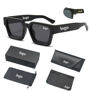 Custom Logo Shades Uv Protection Retro Square Pink Luxury Designer Black Vintage Pc Fashion Sunglasses Women Men 2026