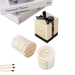 Handmade Soy Wax Scented Candles With Glass Bottle Wooden Lid Aromatherapy Wedding Birthday Ramadan Easter Decorative