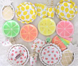Customize Special Shaped Baby Shower Birthday Party Table Decoration Party Tableware Set Disposable Paper Plates
