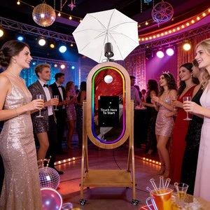 Dslr Vintage Wooden Photo Booth Rustic Style Birthday Ceremony Decor Removable Parts Space Saving Professional Photo Equipment