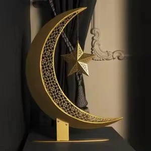 Kraft World Metal Ramadan Kareem Crescent Moon Decor Multi Color Durable Reusable Portable Handmade Customizable Creates