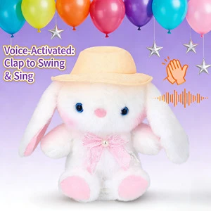 Custom Birthday Party Favors Kid's Party Gift USB Rechargeable Plush Toy Girls Bunny Toy Birthday Giveaways Premium Party Favors