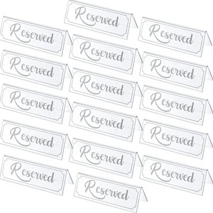 Custom Reserved Sign Acrylic Clear Reserved Table Tent Signs Table Number Holders for Wedding Printed Seating Reservation