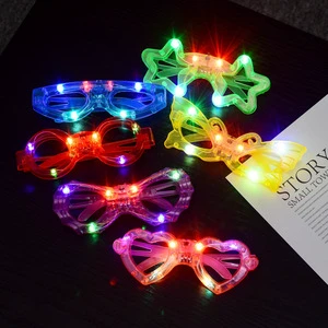 Nicro Neon Colorful Light Up Eyeglasses Luminous Star Shape Led Glasses Bar Party Birthday Halloween Christmas Party Supplies